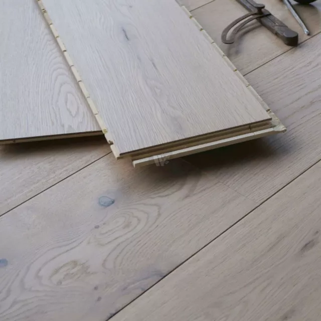 19CM Classic White Oiled Real Oak Wood Flooring 15/3mm Click & Lock Boards EC3C