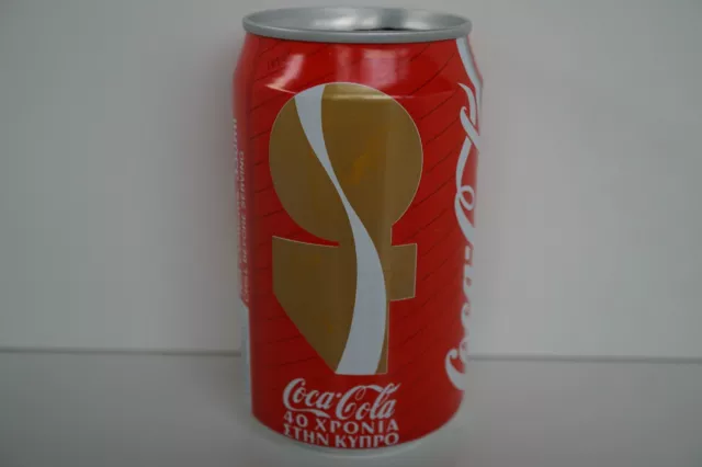 1 COCA COLA COKE CAN CYPRUS: RARE 330ml COKE CAN, 40 YEARS IN CYPRUS, 1990