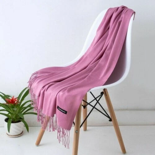 Écharpe étole En Cachemire 100% - Couleur Rose Bois, Qualité Top, Chaude Et Chic, Neuf Avec étiquettes