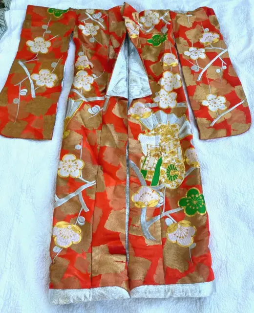 Japanese kimono, UCHIKAKE, Wedding Robe, Gold/Silver, Embroidery