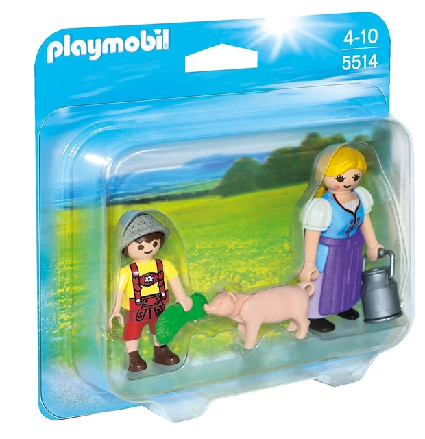 Playmobil 3076 - Paysanne Et Poulets - Vintage 1999 - Neuf Sous Sachet