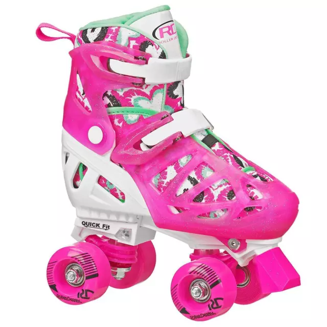 RDS Trac Star Skate Pink Green Adjustable Roller Skates