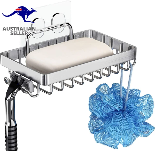 Soap Dish Holder Wall Mounted Storage Tray Bathroom Shower Drain Plate Case
