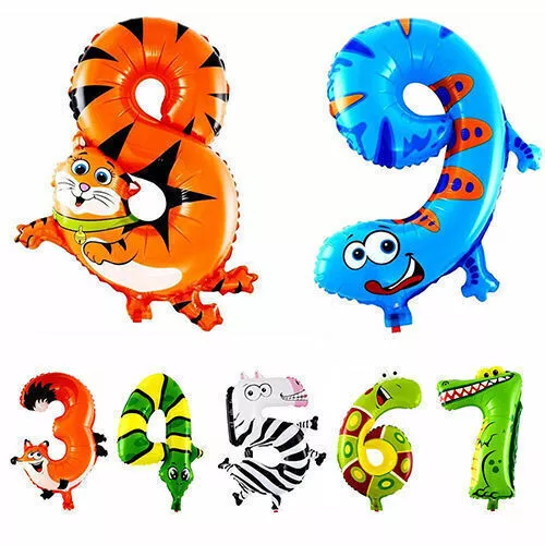 16" Foil Ballon Numéro Mariage Animal Decoration Aluminium Gonflable Helium