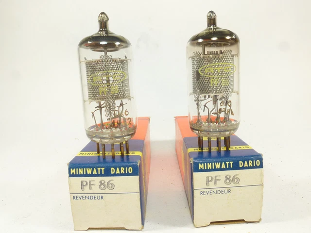 Tube Audio Miniwatt Dario 12AX7 ECC83 Chrome Silver - Matched Pair NOS