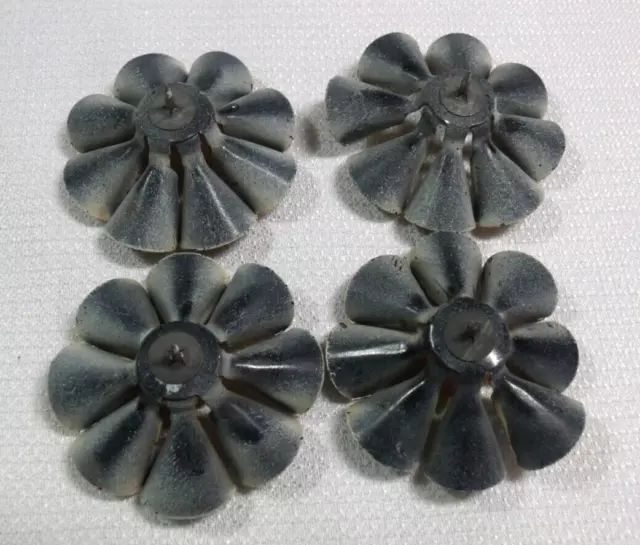 Vintage Drapery Curtain Push Pin Tiebacks Enamel Metal Flowers 3