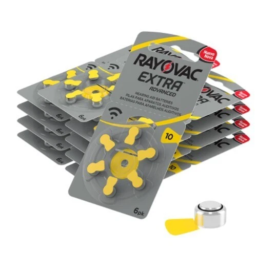 Baterías adicionales para audífonos Rayovac talla 10 - 10 paquete (60 celdas)