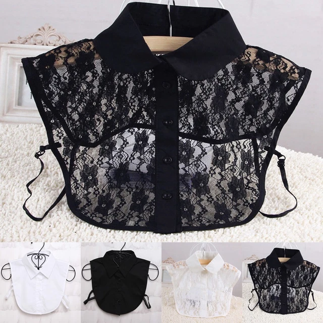 Chemisier femme couleur unie insert à revers amovible chemise faux faux col