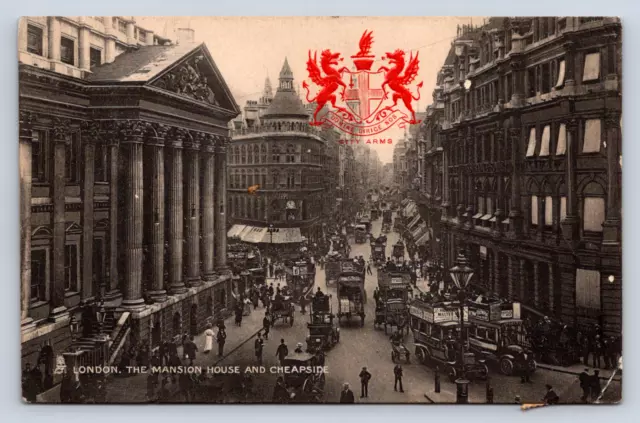 Vintage Postcard London The Mansion House Cheapside