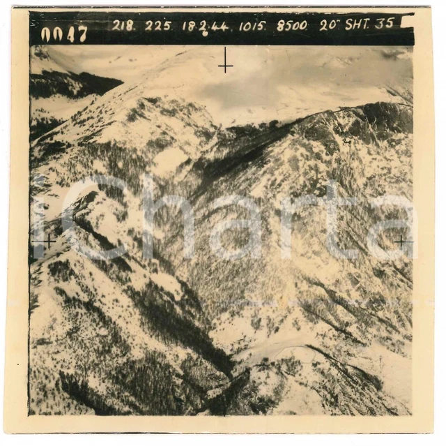 Febbraio 1944 WW2 ITALIA - ALPI - Fotografia AEREA militare 14x14 cm (11)