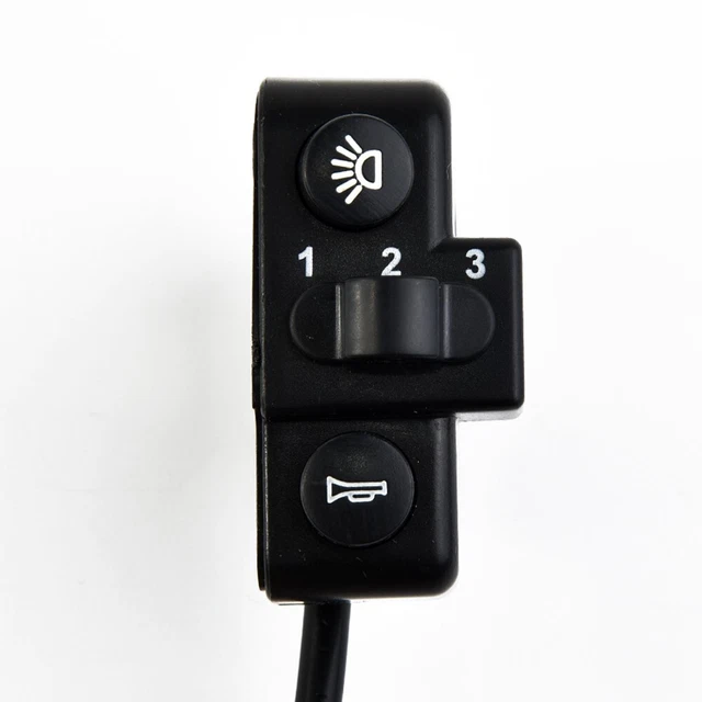 Commande Scooter étanche - Bouton Direction, Klaxon, Phare - 7 Fonctions - Plastique Résistant - 33x48.5x59mm