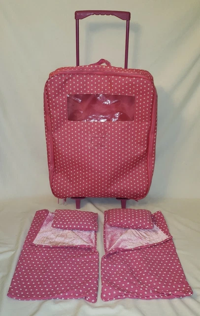 Badger Basket Double Trolley Doll Carrier 2 Sleeping Bags & Pillows for 18" Doll