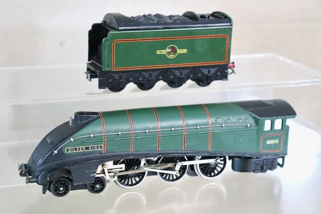 HORNBY DUBLO 2 RAIL BR GREEN 4-6-2 CLASS A4 LOCOMOTIVE 60016 SILVER KING og