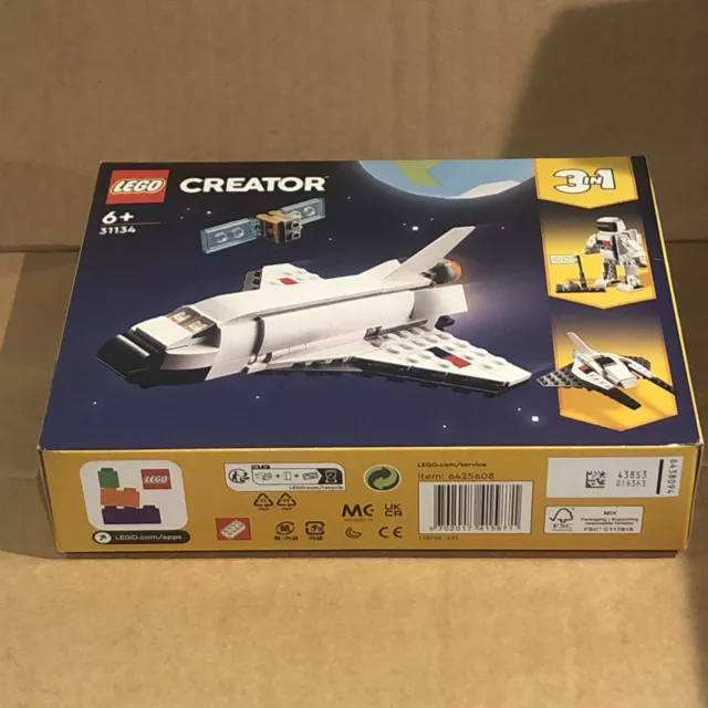 LEGO 31134 Creator 3 in 1 Space Shuttle Toy Astronaut Figure, Spaceship New