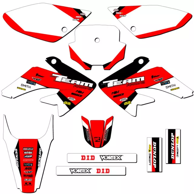 2004-2010 Honda Crf 80 100 Graphique Kit Stickers Déco 2009 2008 2007