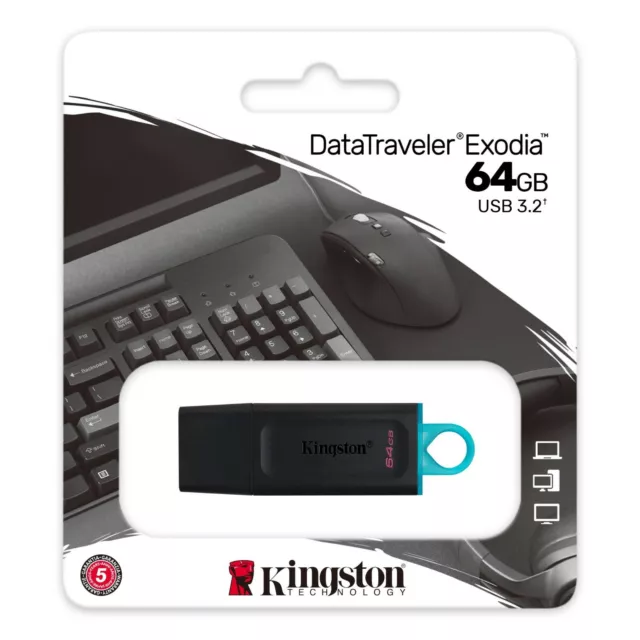 Pen Drive 64GB USB 3.2 Kingston DataTraveler Exodia  DTX/64GB