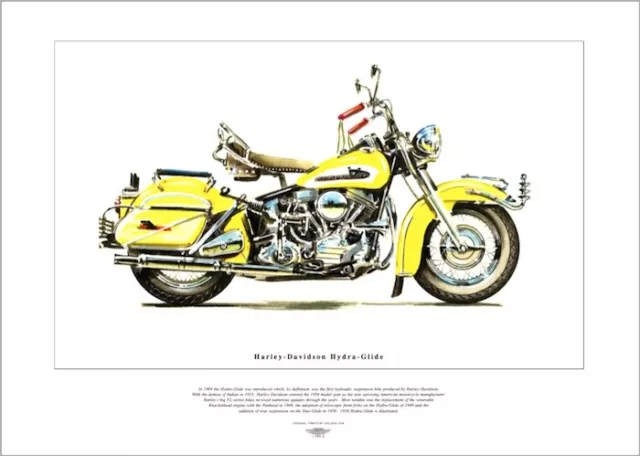 HARLEY-DAVIDSON  HYDRA-GLIDE - Fine Art Print - Classic American US Motor Cycle