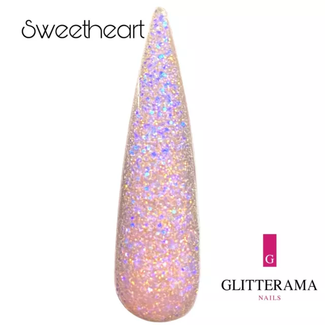 SWEETHEART glitterama nail acrylic glitter powder iridescent purple pink shimmer