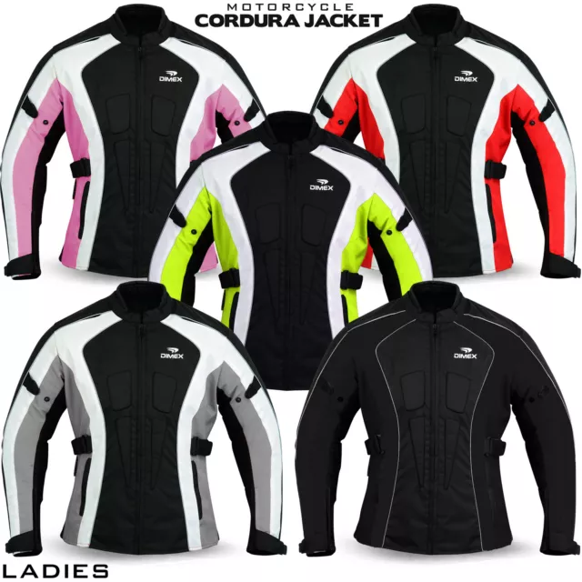 Ladies Women Motorcycle Waterproof Cordura Textile Jacket Motorbike Armours