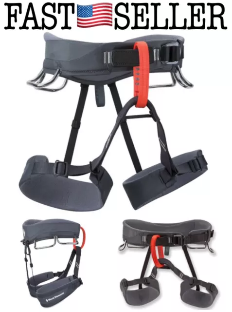 Black Diamond Momentum Climbing Harness (Graphite, Small) NEW W/ TAGS! FAST!
