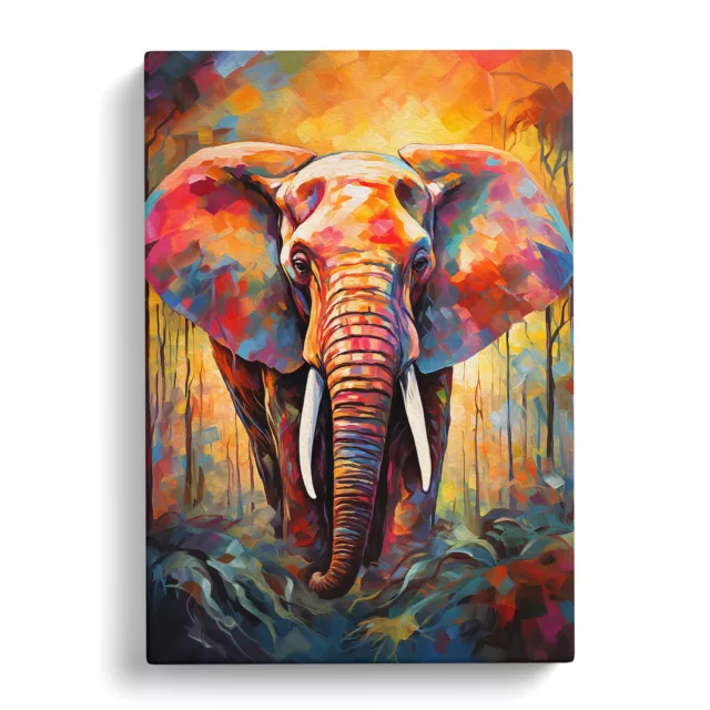 Elephant Expressionism No.2 Canvas Wall Art Print Framed Picture Home Decor