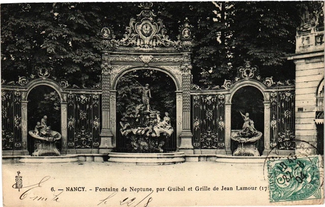 CPA Nancy-Fontaine de Neptune by Guibal et Grille by Jean Lamour (187155)
