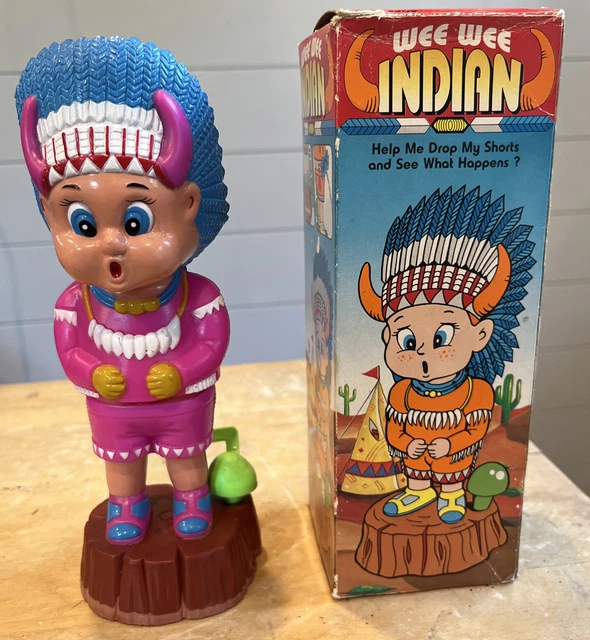 Wee Wee INDIAN Boy with Chief Head Dress (It Works!) 1994