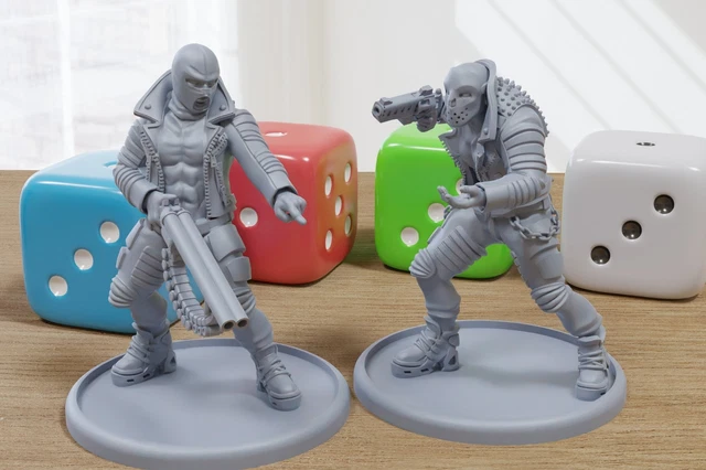 Minifigures Blademaster Streetkid Imprimées En 3D – Proxy Pour Jeux Sci-Fi / Cyberpunk