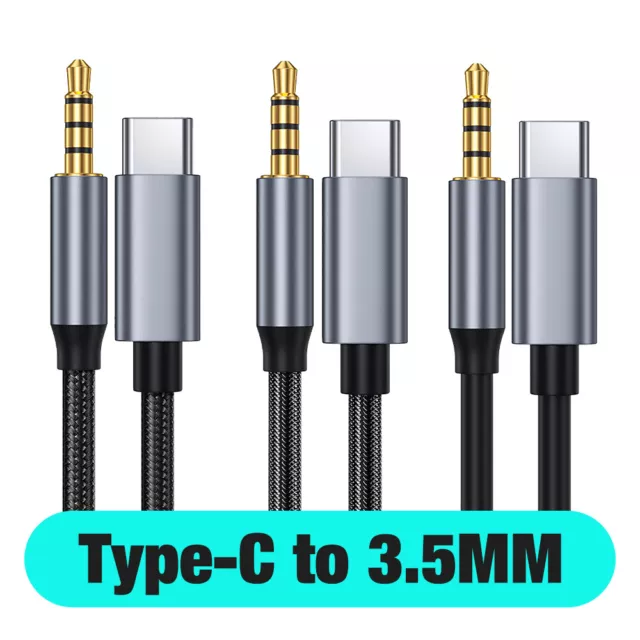 USB C to 3.5mm Audio Aux Jack Cable For Samsung S24 S23 S22 S21 iPhone 15 Google