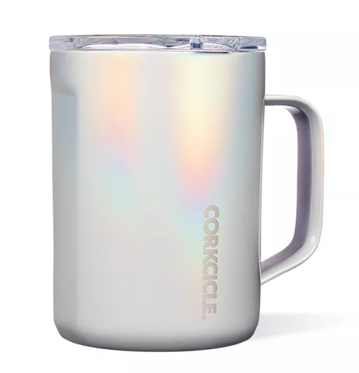 Corkcicle 16 Ounce Coffee Mug Triple Insulated Stainless Steel Cup with Clear...