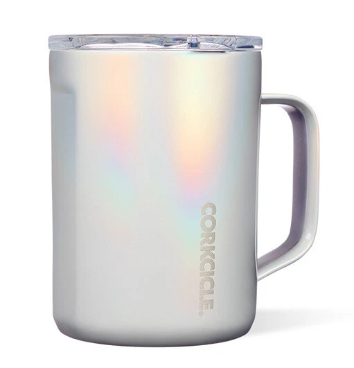 Corkcicle 16 Ounce Coffee Mug Triple Insulated Stainless Steel Cup with Clear...