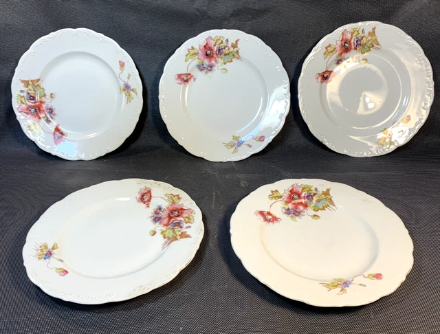 Lot De 6 Petites Assiettes Plates Vintage Arcopal - Décor Floral, Diamètre 19,5 Cm
