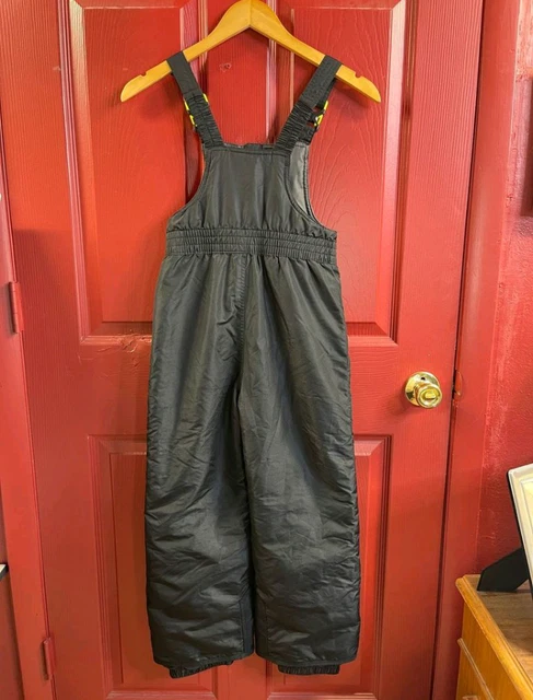 Champion Boy Black Winter Ski Pants Bibs Zip Up Adjustable Strap Youth Size S