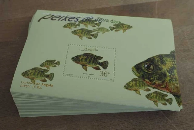 2001 Angola; 100 Blocks Süßwasserfische, postfrisch/MNH, Bl. 96, ME 700,-