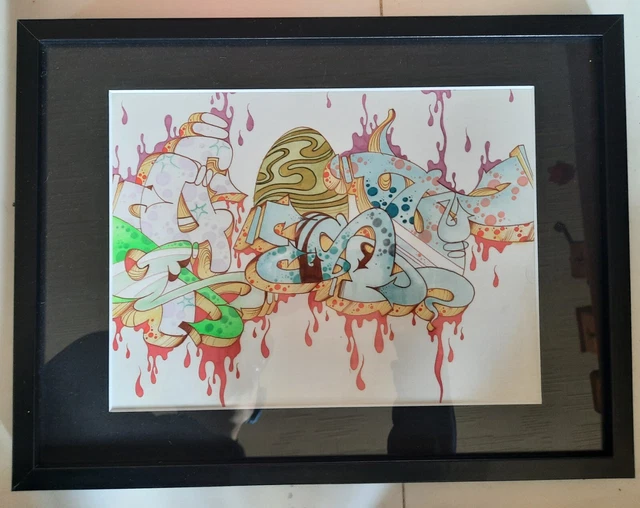 RIFF 170 INDS 72 handstyle on napkin Frame 22x17cm, 2014 SEEN/COPE2/SONIC/ QUIK EUR 150,00 - FR