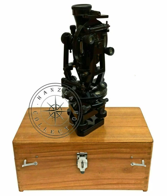 Théodolite 15" avec boîte en bois Instruments d'arpentage Transit Alidade