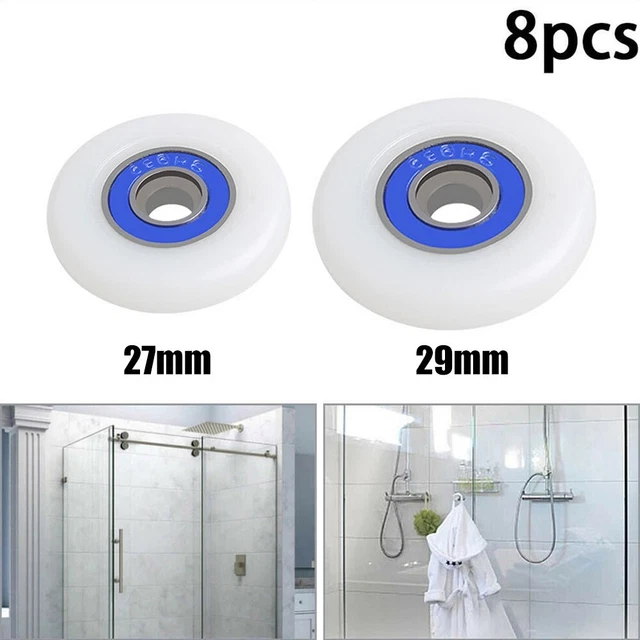 8 rodillos de puerta de ducha de repuesto prácticos y duraderos de 27 mm de diámetro