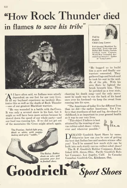 1929 Goodrich Sport Shoes: How Rock Thunder Died Vintage Print Ad