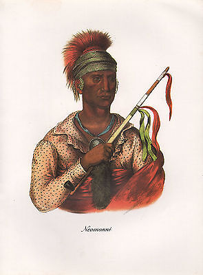 VINTAGE PRINT of 1830's NATIVE AMERICAN INDIAN ~ NEOMONNI ~ IOWA