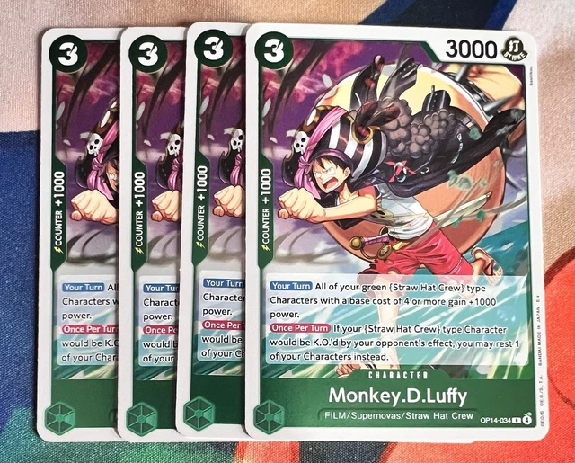 Onep R ONE PIECE TCG Monkey.D.Luffy OP14-014 R Playset (x4 Cards) $10.00 ...