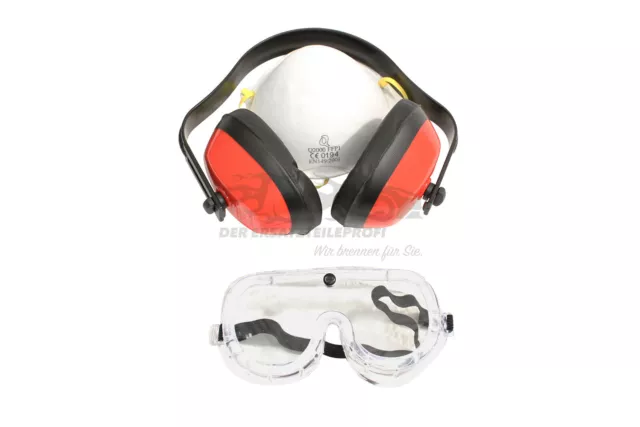 CONDOR Arbeitsschutz Set 3-teilig Schutzbrille, Staubmaske, Gehörschutz 3705