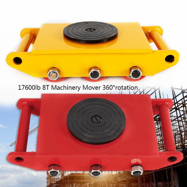 8T/12Ton Machinery Mover ,Heavy Duty Machine 360°Rotation Dolly Skate Machinery