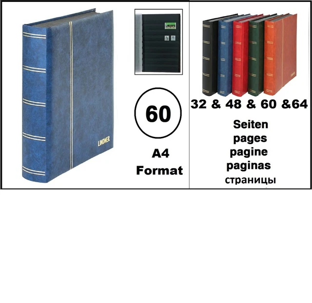 Perfecta – Classeur Fixe Grand Modèle Pour Timbres – Pages Noires 64p, Bleu – Yvert & Tellier – Qualité Collectionneur