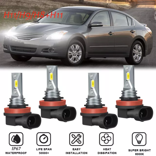 For 2007-2018 Nissan Altima 6000K White Combo LED Headlight High Low bulbs Kit Y