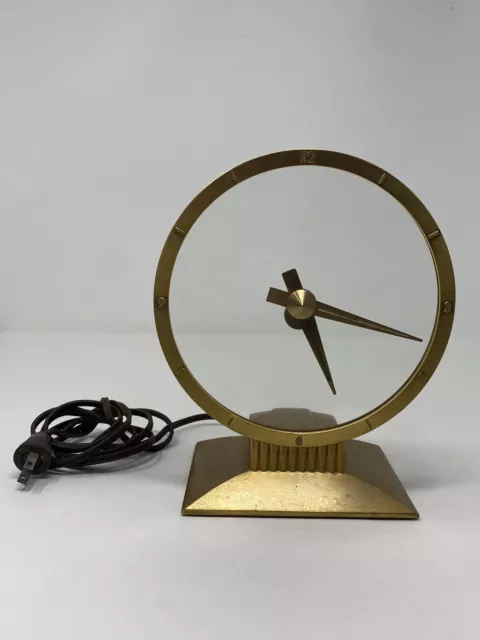 Vintage Art Deco Jefferson Golden Hour 580-101 Mystery Clock Electric Working