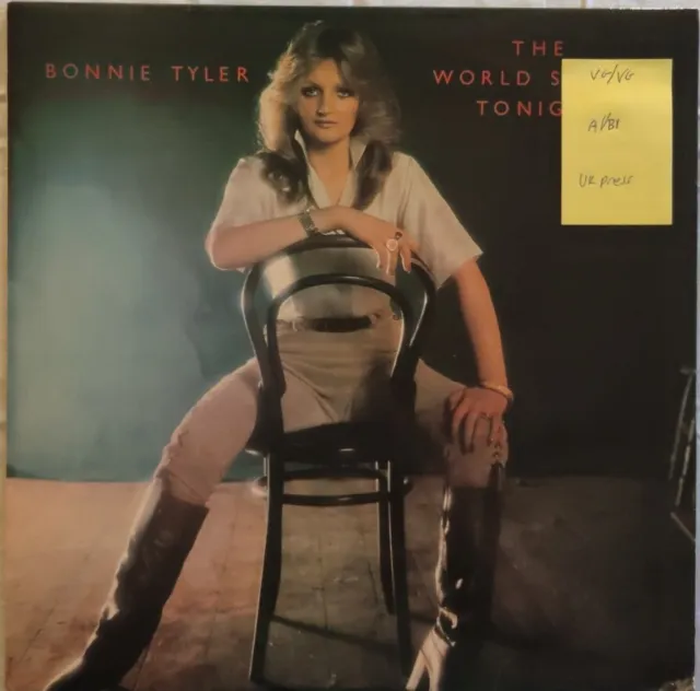 Bonnie Tyler The World Starts Tonight Vinyl Record VG/VG PL 25063 1st Press