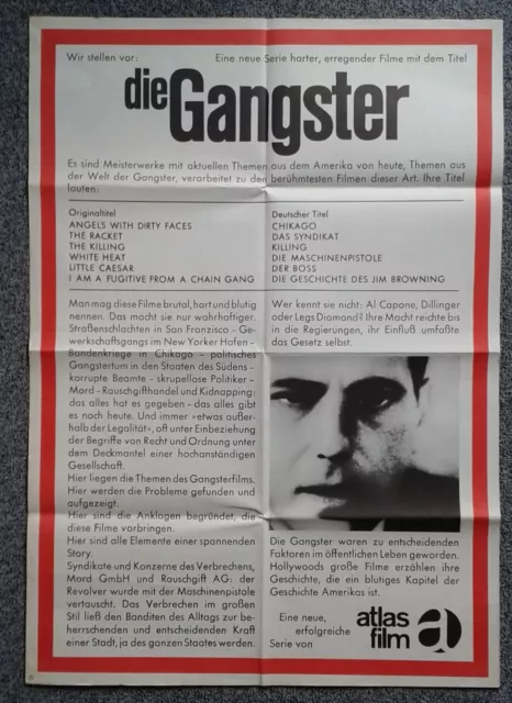 Original Kino-Plakat / Poster A1 : DIE GANGSTER [Film Noir] - Atlas Filmreihe