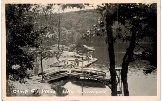 Southfields RPPC Harriman State Park Camp Quidnunc Canoe Docks 1930 NY