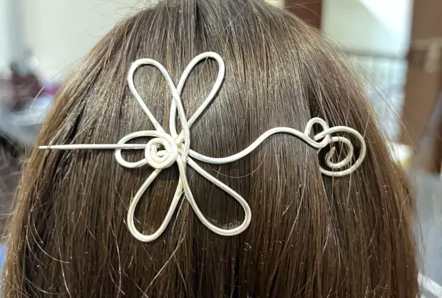 Épingle à cheveux florale en argent sterling 925 OU épingle à écharpe et...