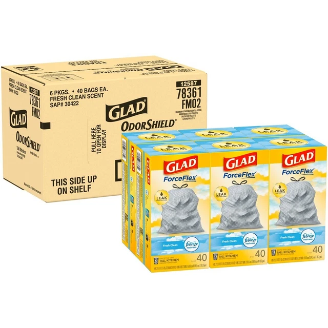 Glad ForceFlex Trash Bag 78361CT Glad ForceFlex 78361CT 10012587783617